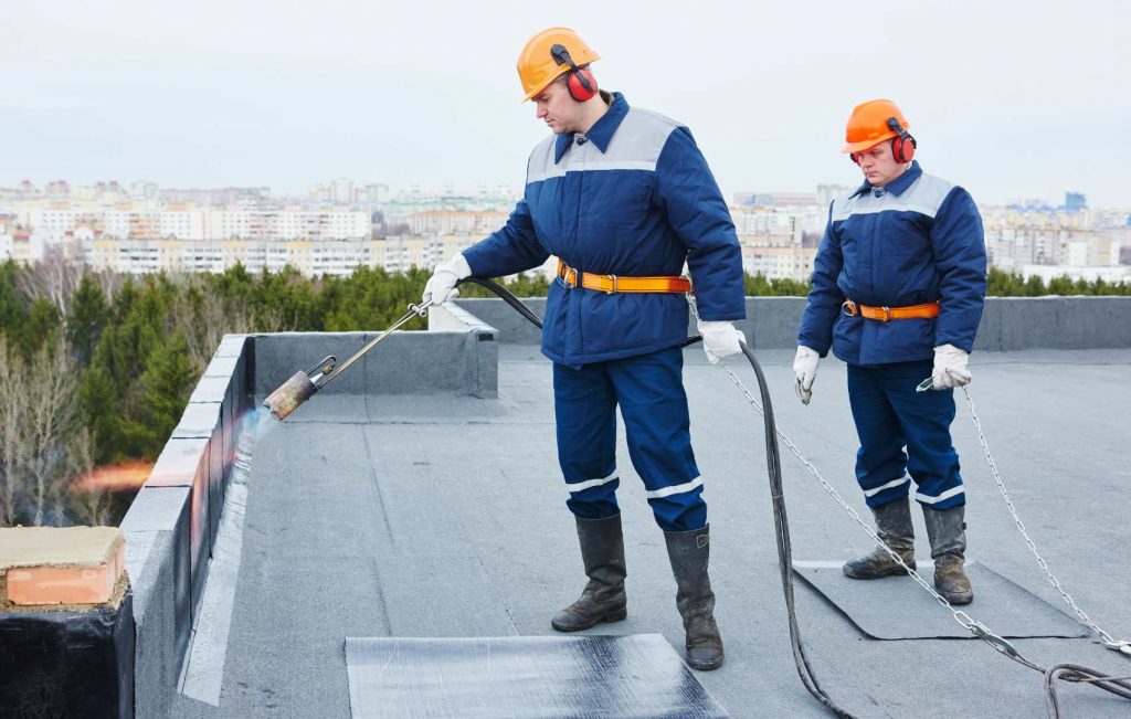Hot work on a roof