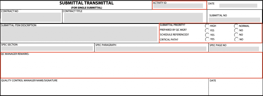 Transmittal Form Contractor Portion, transmittals, transmittals in construction 
