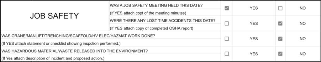 construction daily report template job safety how to